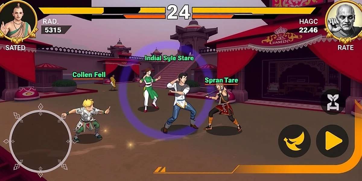 Khel Champs Gameplay Screenshot Khel Champs gameplay screenshot showing a multiplayer battle with regional characters and traditional Indian settings